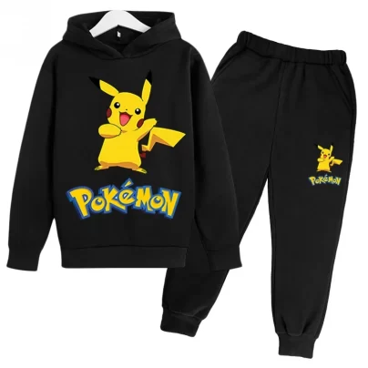 kf Sc7e9daceda69474a9035c74c08930d56n New Kids Pokemon Pikachu Tracksuit Set Sweatshirt and Pants Long Sleeves Casual Outfits Baby Boy Clothes